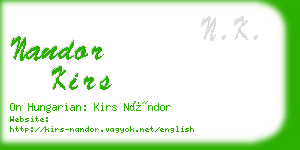 nandor kirs business card